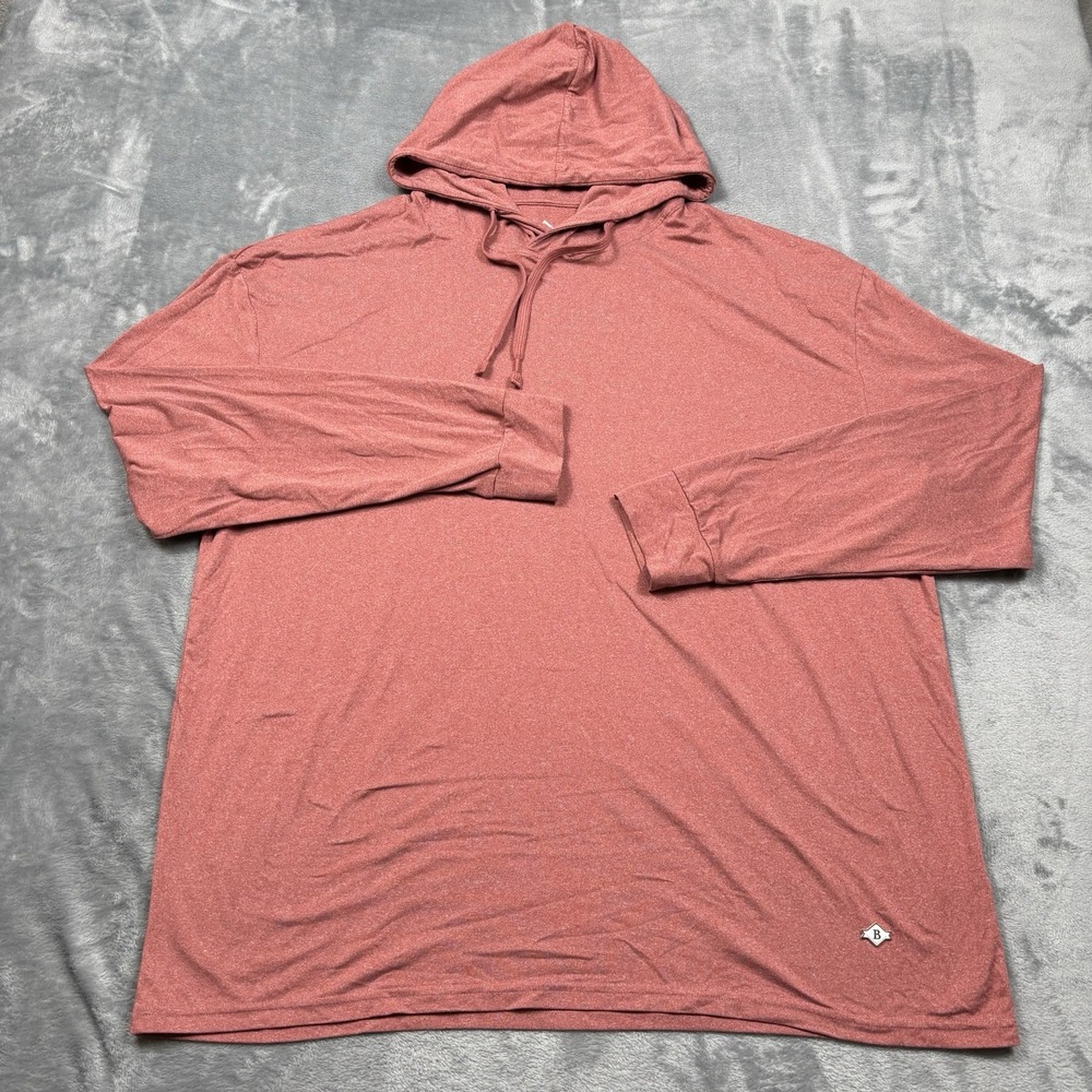 Burlebo Performance Hoodie Men 2XL Red Clay Pullover Lightweight Stretch Shirt